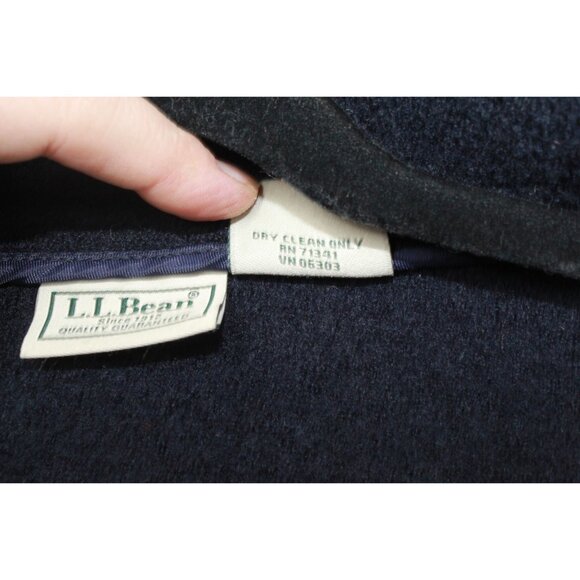 LL Bean Bellandi Boiled Wool Coat Jacket Blue Size M - Picture 8 of 10